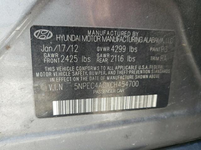 Photo 9 VIN: 5NPEC4ACXCH454700 - HYUNDAI SONATA SE 