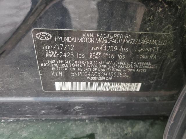 Photo 9 VIN: 5NPEC4ACXCH455362 - HYUNDAI SONATA SE 