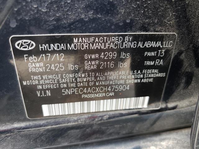 Photo 9 VIN: 5NPEC4ACXCH475904 - HYUNDAI SONATA SE 