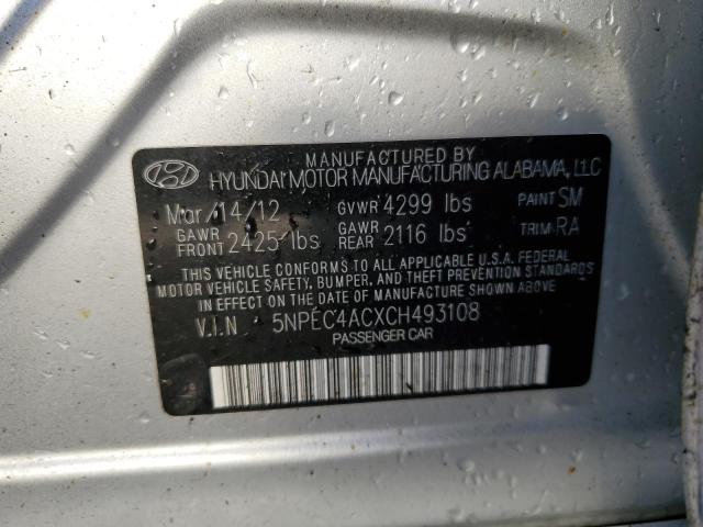 Photo 11 VIN: 5NPEC4ACXCH493108 - HYUNDAI SONATA SE 