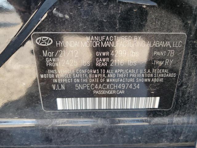 Photo 11 VIN: 5NPEC4ACXCH497434 - HYUNDAI SONATA SE 