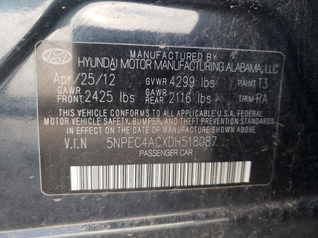 Photo 9 VIN: 5NPEC4ACXDH518087 - HYUNDAI SONATA SE 