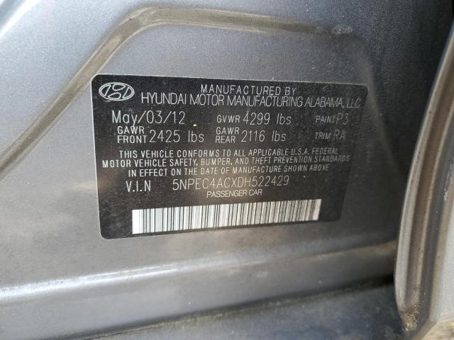 Photo 12 VIN: 5NPEC4ACXDH522429 - HYUNDAI SONATA 