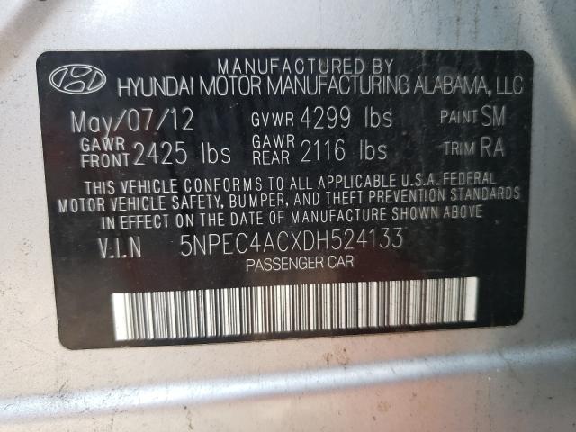 Photo 9 VIN: 5NPEC4ACXDH524133 - HYUNDAI SONATA SE 