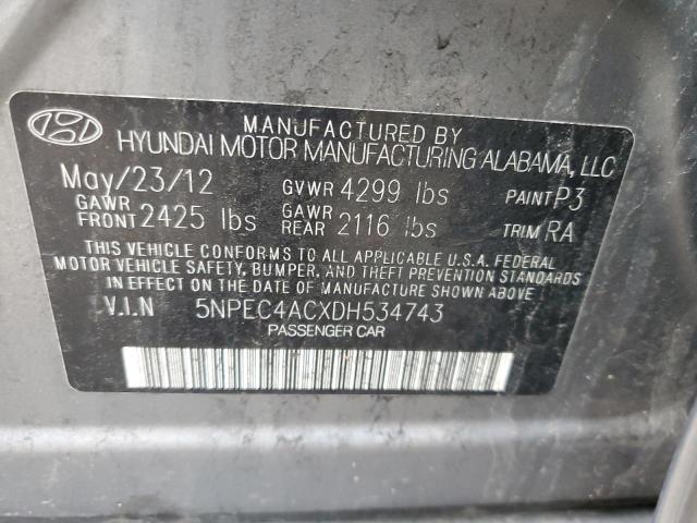 Photo 11 VIN: 5NPEC4ACXDH534743 - HYUNDAI SONATA SE 