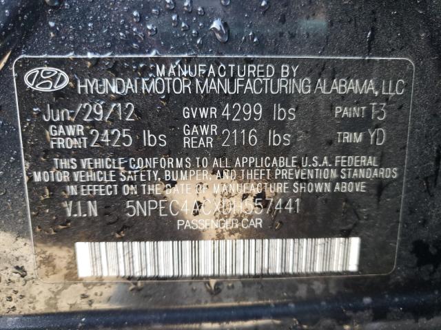 Photo 9 VIN: 5NPEC4ACXDH557441 - HYUNDAI SONATA SE 