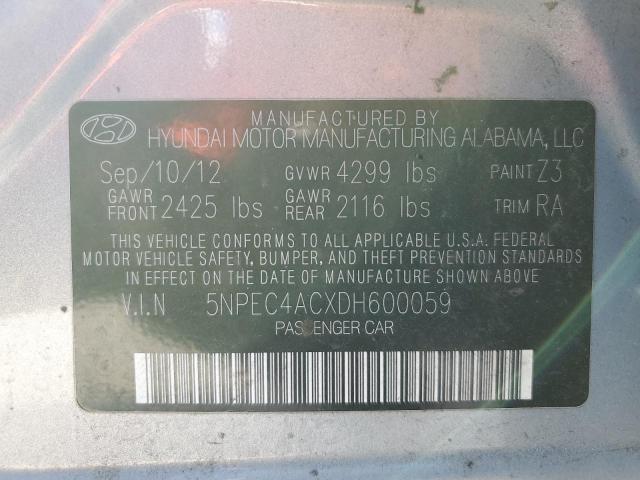 Photo 11 VIN: 5NPEC4ACXDH600059 - HYUNDAI SONATA SE 