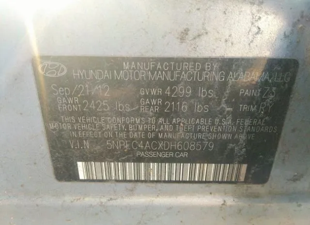 Photo 8 VIN: 5NPEC4ACXDH608579 - HYUNDAI SONATA 