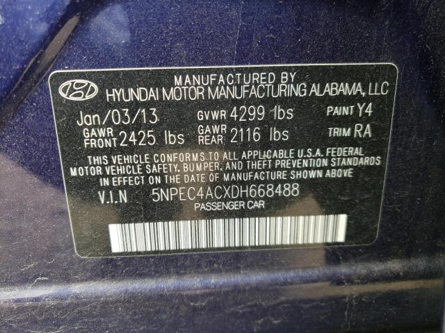 Photo 9 VIN: 5NPEC4ACXDH668488 - HYUNDAI SONATA SE 