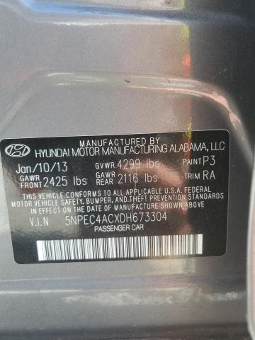 Photo 11 VIN: 5NPEC4ACXDH673304 - HYUNDAI SONATA 