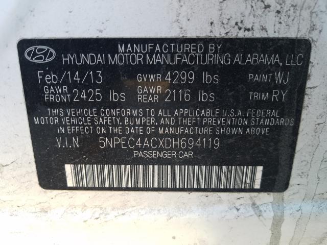 Photo 9 VIN: 5NPEC4ACXDH694119 - HYUNDAI SONATA SE 