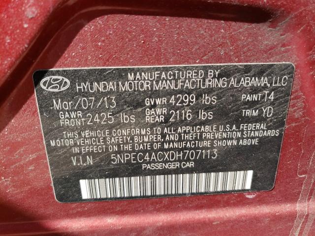 Photo 9 VIN: 5NPEC4ACXDH707113 - HYUNDAI SONATA SE 