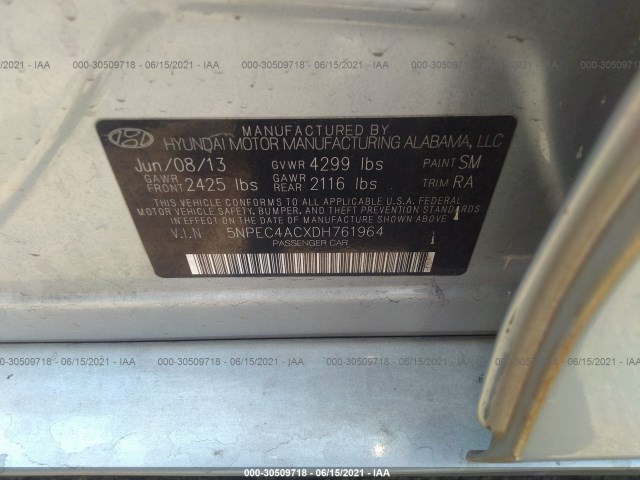 Photo 8 VIN: 5NPEC4ACXDH761964 - HYUNDAI SONATA 