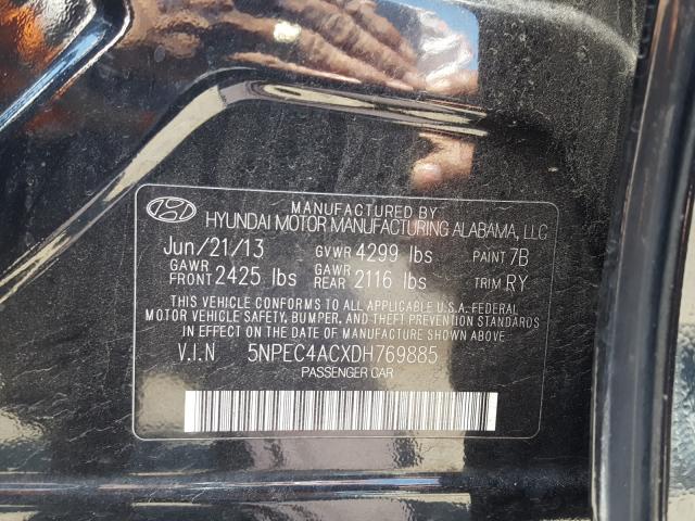 Photo 9 VIN: 5NPEC4ACXDH769885 - HYUNDAI SONATA SE 