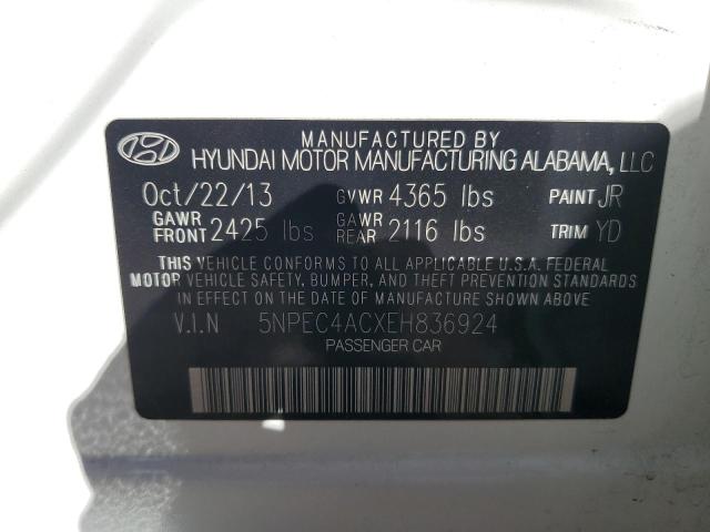 Photo 11 VIN: 5NPEC4ACXEH836924 - HYUNDAI SONATA 