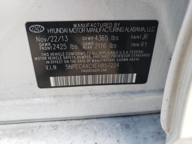 Photo 9 VIN: 5NPEC4ACXEH857224 - HYUNDAI SONATA SE 