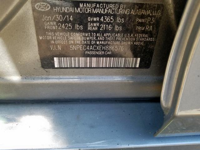 Photo 9 VIN: 5NPEC4ACXEH886576 - HYUNDAI SONATA SE 