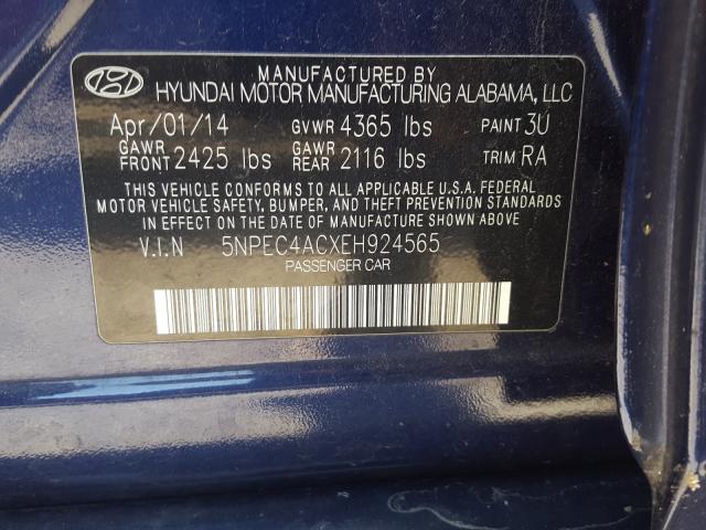 Photo 9 VIN: 5NPEC4ACXEH924565 - HYUNDAI SONATA SE 