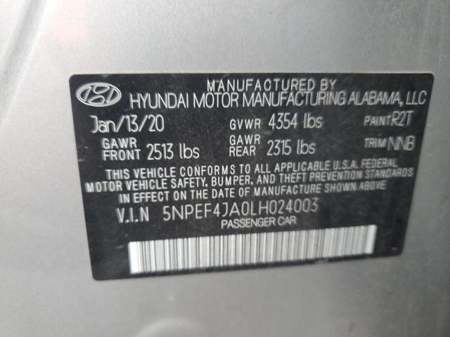 Photo 11 VIN: 5NPEF4JA0LH024003 - HYUNDAI SONATA SEL 