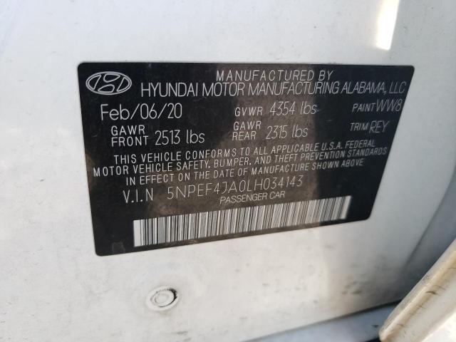 Photo 11 VIN: 5NPEF4JA0LH034143 - HYUNDAI SONATA SEL 