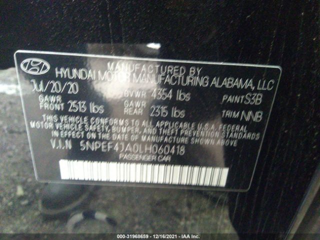 Photo 8 VIN: 5NPEF4JA0LH060418 - HYUNDAI SONATA 