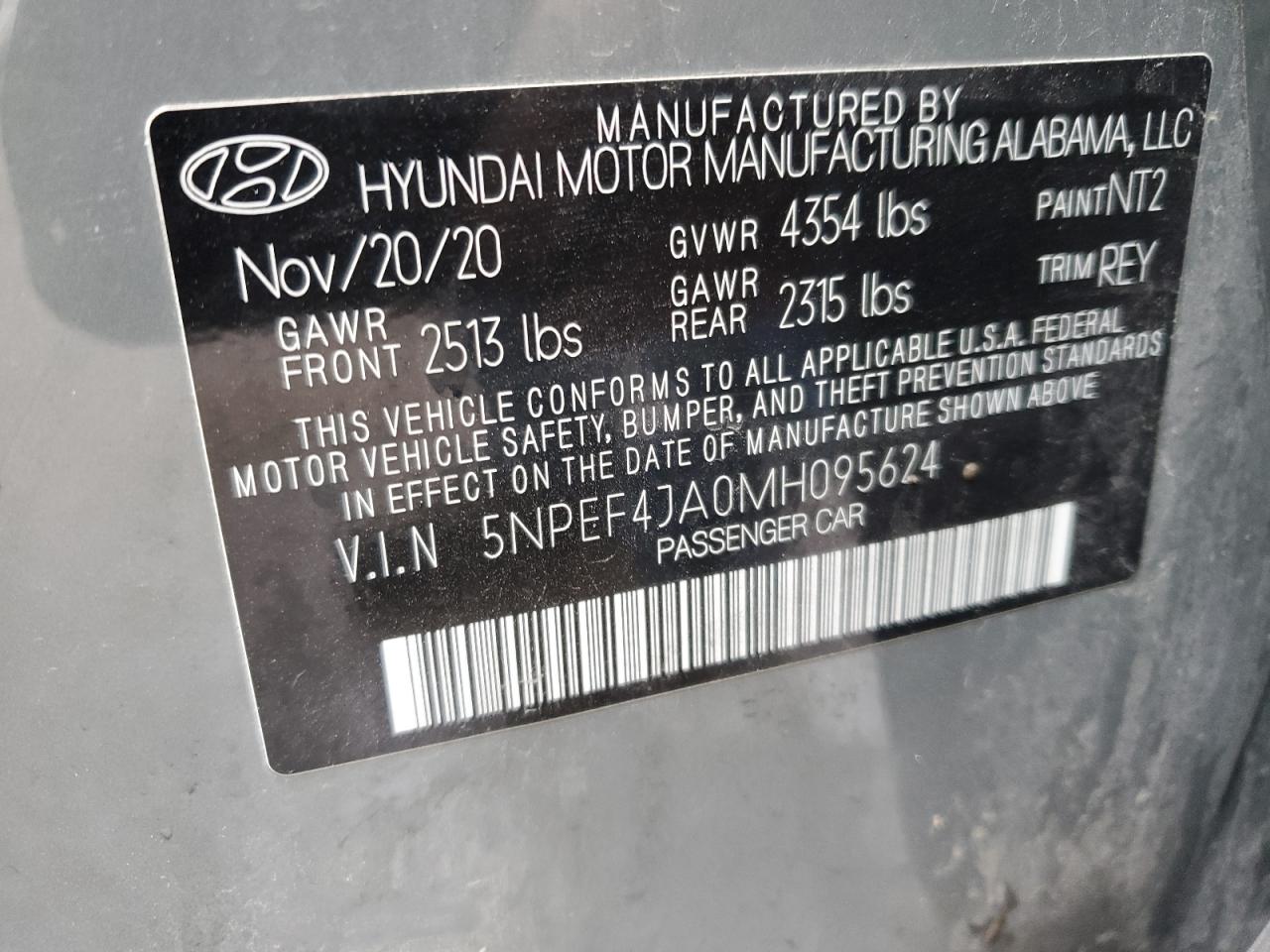 Photo 11 VIN: 5NPEF4JA0MH095624 - HYUNDAI SONATA 