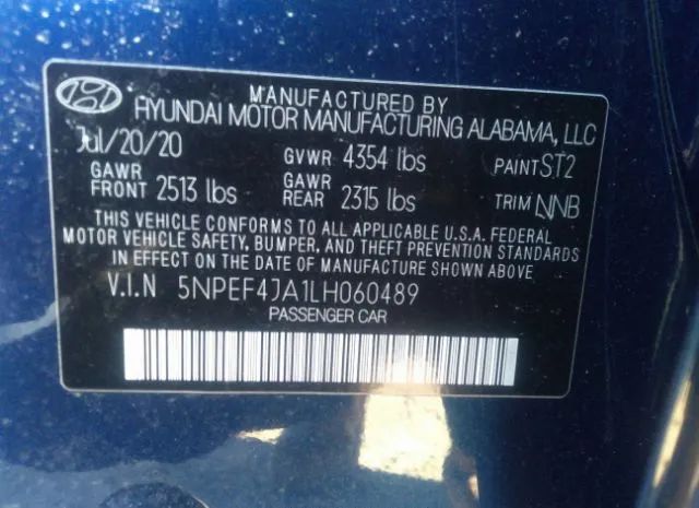 Photo 8 VIN: 5NPEF4JA1LH060489 - HYUNDAI SONATA 