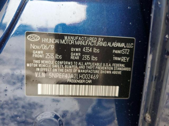 Photo 11 VIN: 5NPEF4JA2LH002469 - HYUNDAI SONATA SEL 