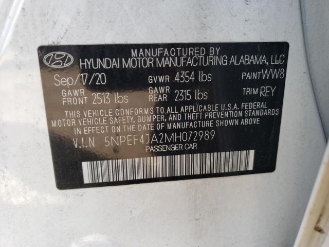 Photo 11 VIN: 5NPEF4JA2MH072989 - HYUNDAI SONATA SEL 