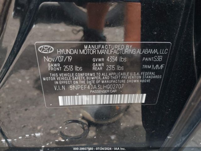 Photo 8 VIN: 5NPEF4JA3LH002707 - HYUNDAI SONATA 