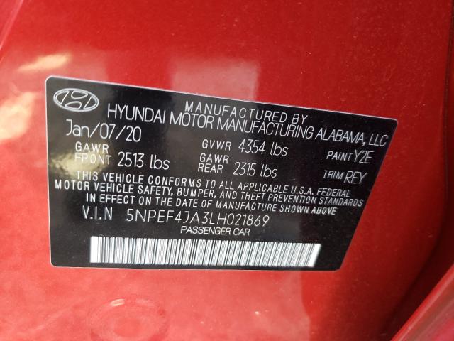 Photo 9 VIN: 5NPEF4JA3LH021869 - HYUNDAI SONATA SEL 