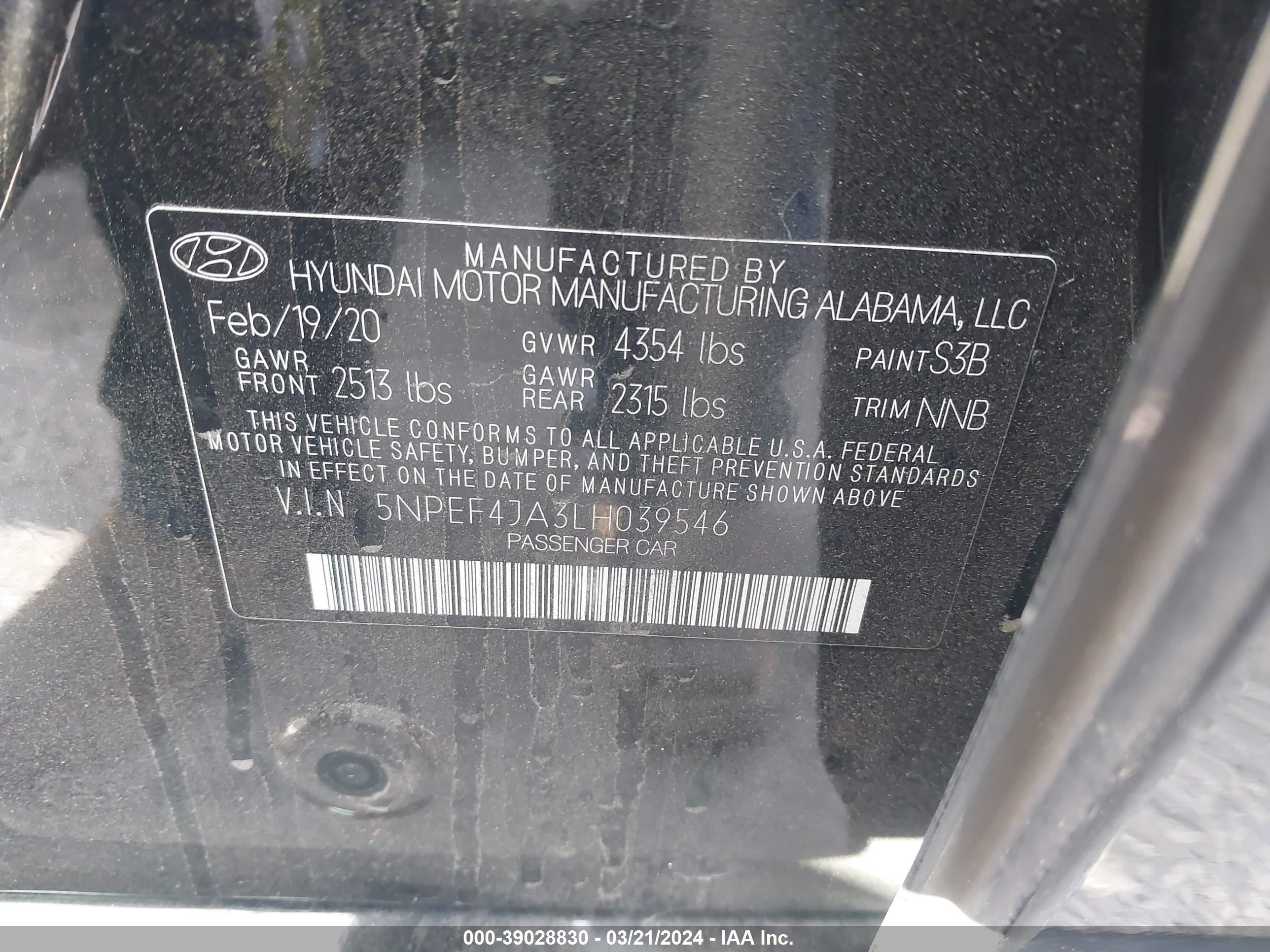 Photo 8 VIN: 5NPEF4JA3LH039546 - HYUNDAI SONATA 