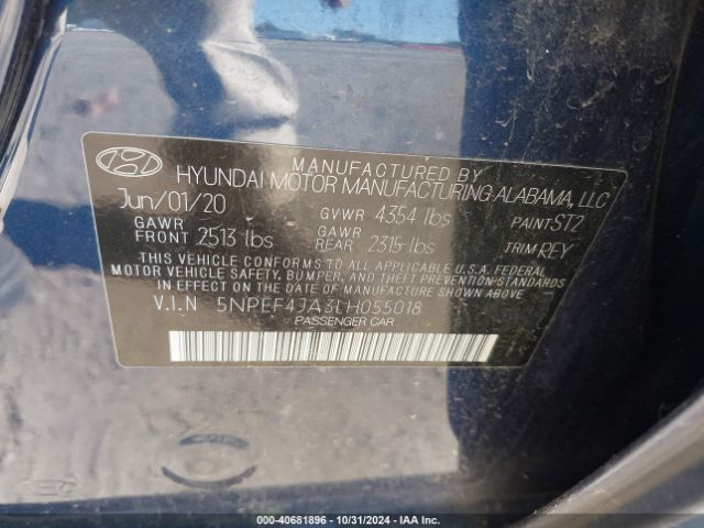 Photo 8 VIN: 5NPEF4JA3LH055018 - HYUNDAI SONATA 