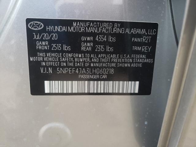 Photo 9 VIN: 5NPEF4JA3LH060218 - HYUNDAI SONATA SEL 