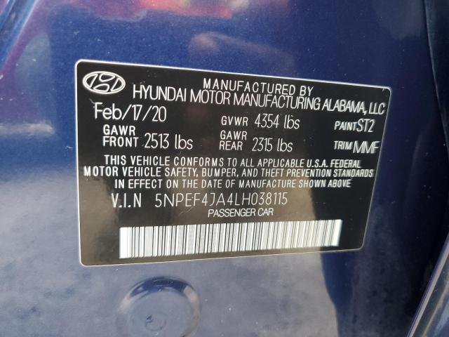 Photo 12 VIN: 5NPEF4JA4LH038115 - HYUNDAI SONATA SEL 