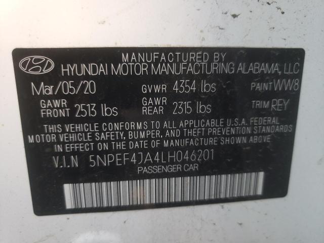 Photo 9 VIN: 5NPEF4JA4LH046201 - HYUNDAI SONATA SEL 