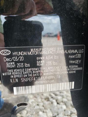 Photo 11 VIN: 5NPEF4JA4MH099174 - HYUNDAI SONATA 