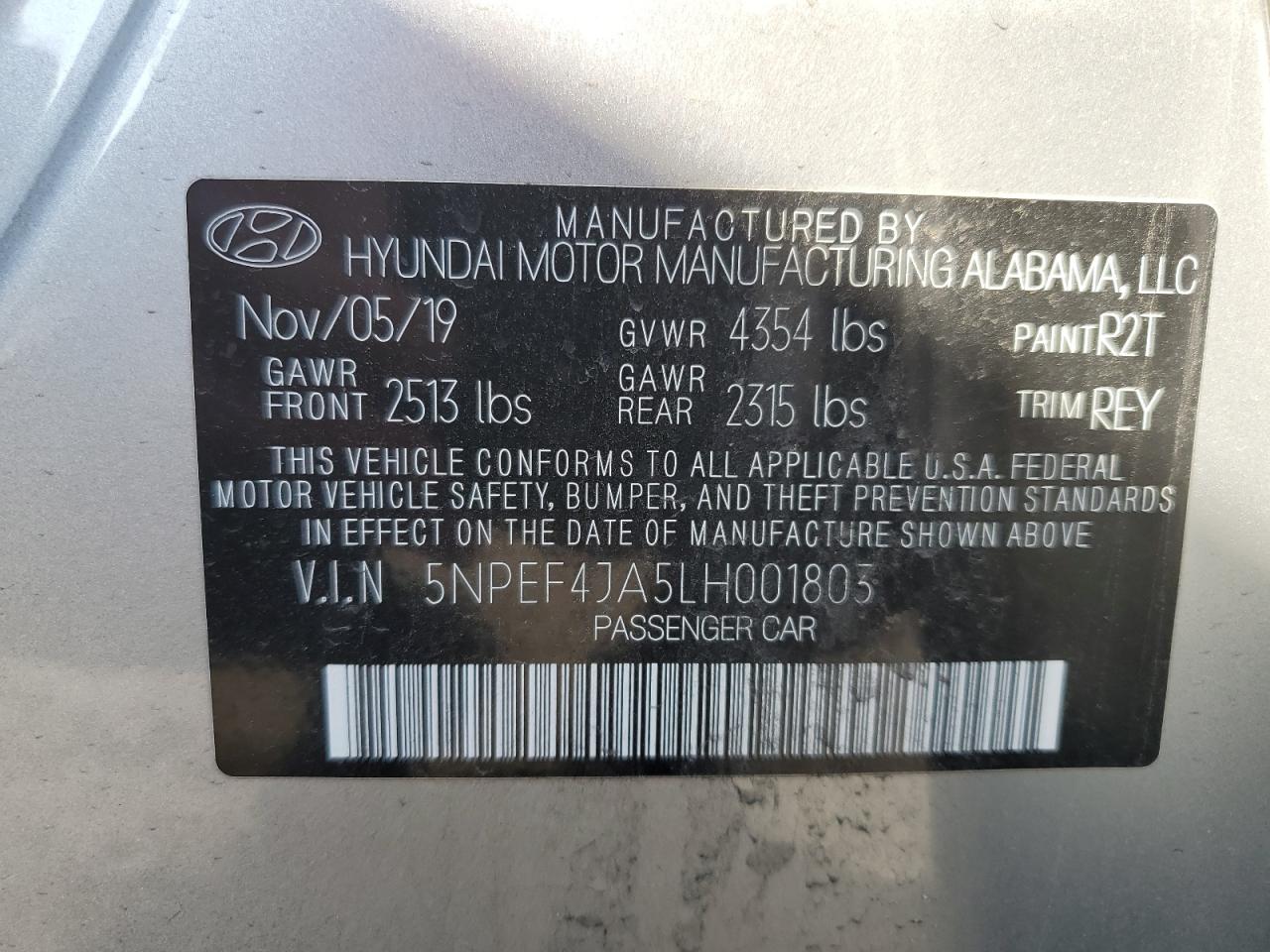 Photo 12 VIN: 5NPEF4JA5LH001803 - HYUNDAI SONATA 