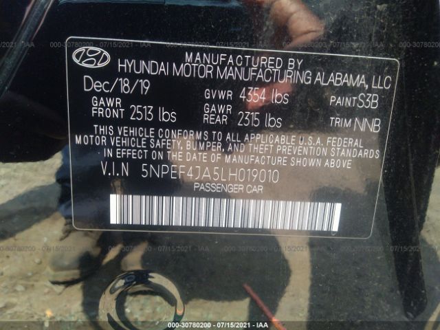 Photo 8 VIN: 5NPEF4JA5LH019010 - HYUNDAI SONATA 