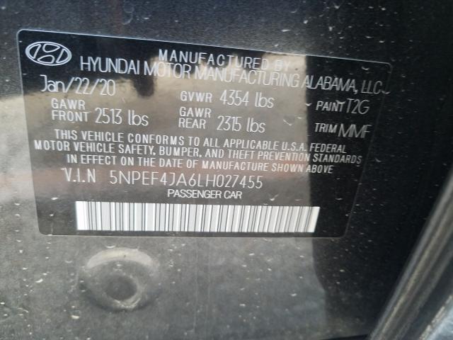 Photo 9 VIN: 5NPEF4JA6LH027455 - HYUNDAI SONATA SEL 