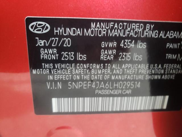 Photo 9 VIN: 5NPEF4JA6LH029514 - HYUNDAI SONATA SEL 