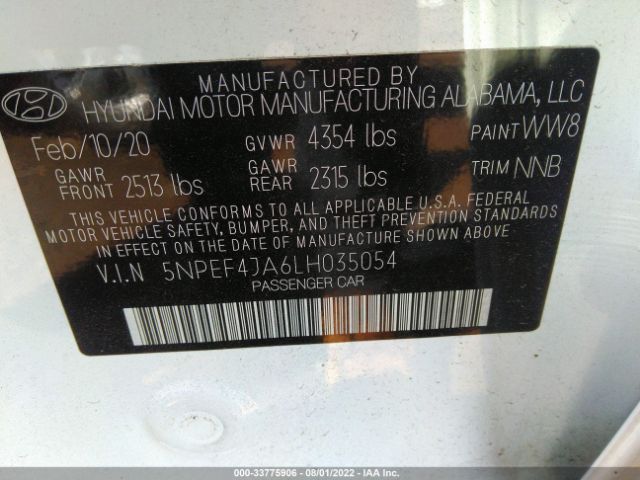 Photo 8 VIN: 5NPEF4JA6LH035054 - HYUNDAI SONATA 