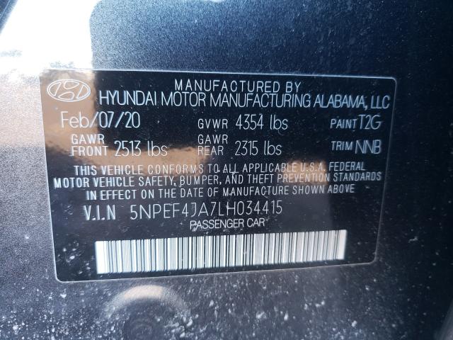 Photo 9 VIN: 5NPEF4JA7LH034415 - HYUNDAI SONATA SEL 