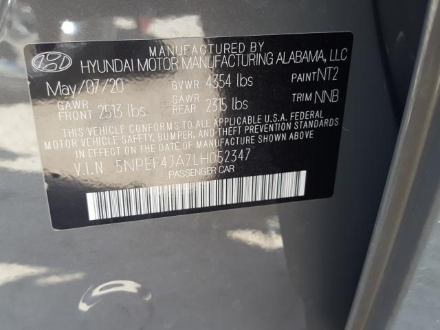 Photo 9 VIN: 5NPEF4JA7LH052347 - HYUNDAI SONATA SEL 