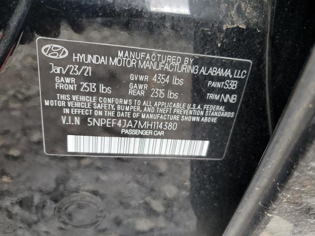 Photo 12 VIN: 5NPEF4JA7MH114380 - HYUNDAI SONATA SEL 