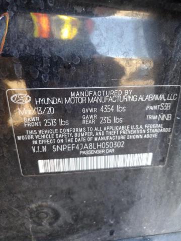 Photo 12 VIN: 5NPEF4JA8LH050302 - HYUNDAI SONATA SEL 