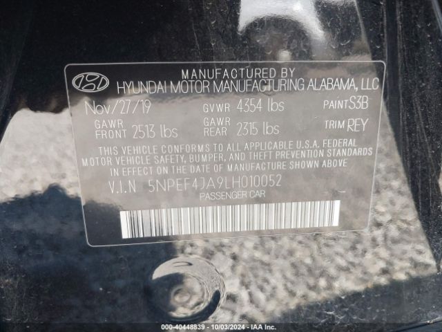 Photo 8 VIN: 5NPEF4JA9LH010052 - HYUNDAI SONATA 