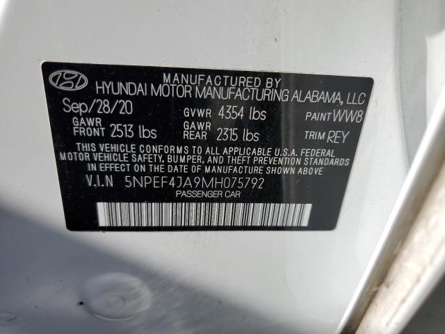 Photo 11 VIN: 5NPEF4JA9MH075792 - HYUNDAI SONATA SEL 