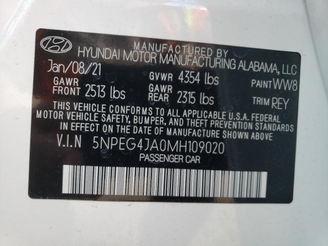 Photo 9 VIN: 5NPEG4JA0MH109020 - HYUNDAI SONATA SE 