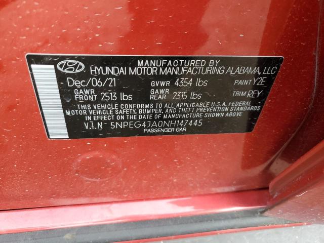 Photo 11 VIN: 5NPEG4JA0NH147445 - HYUNDAI SONATA SE 